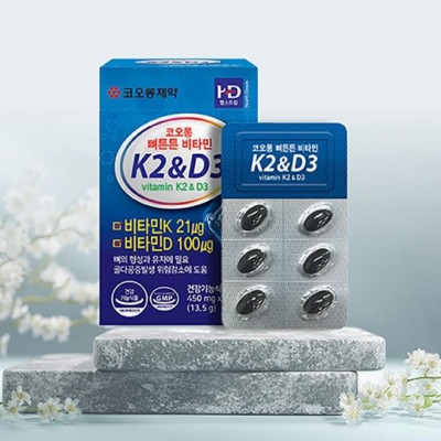 [코오롱제약] 뼈튼튼 비타민K2&비타민D3 450mg x 30캡슐